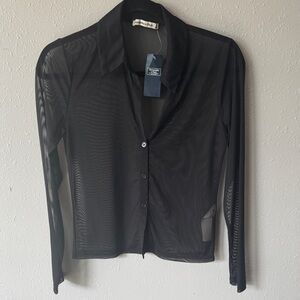 NWT Abercrombie & Fitch Sheer Blouse, Size Small